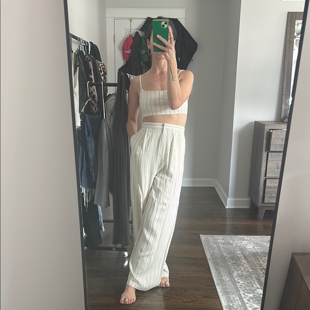 ASOS pinstriped linen set